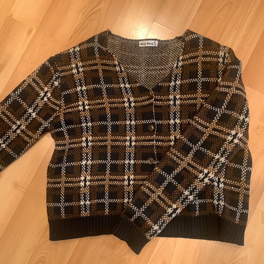 Oversized patterned cardigan